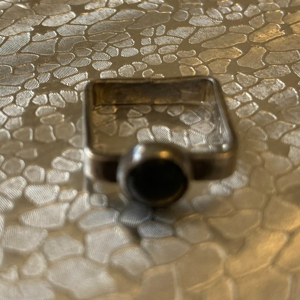Square Shaped Black Stone Ring - image 2